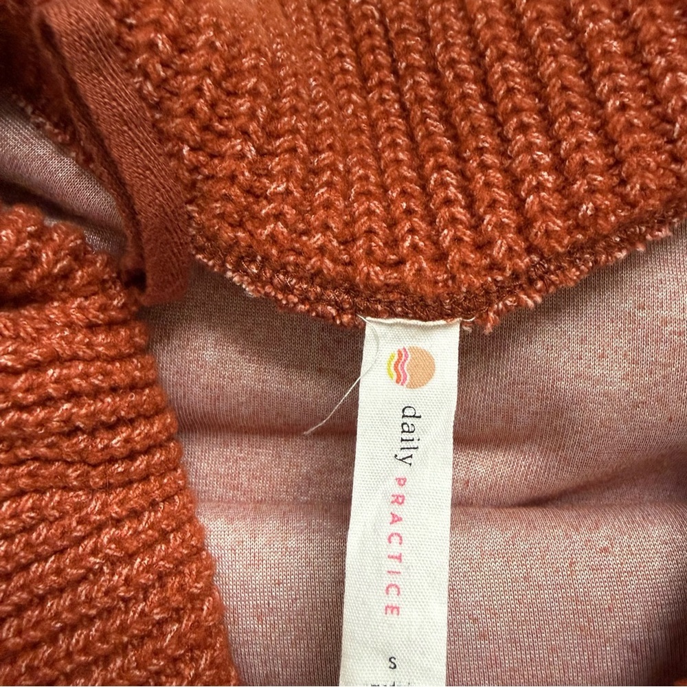 Anthropologie Daily Practice Terracota One Shoulder Pullover Velvet Sweater - Picture 5 of 10